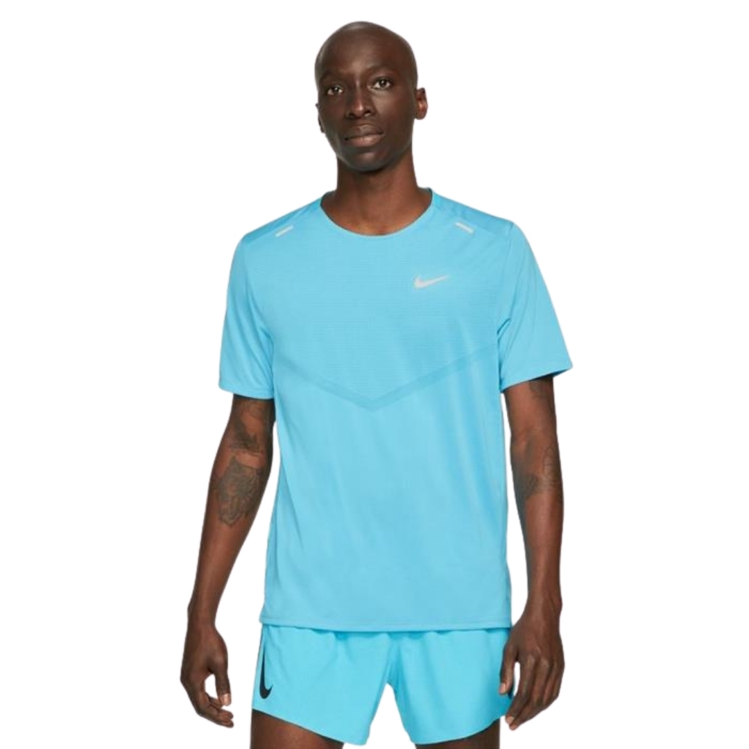 Nike Dri Fit Rise 365 T Shirt Chlorine Blue